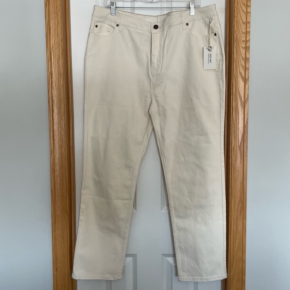 Good Hart Matilda Jane Slim Boyfriend Jeans Off White Size 16